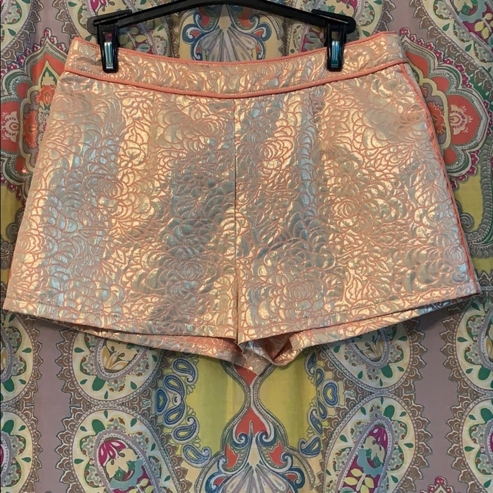 DejaVu Metallic and coral shorts